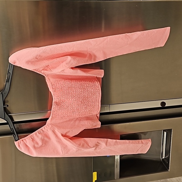 💕ASTR💕 Long Sleeve Sweetheart Neck Crop Top ~ Pink Small S NWOT - Picture 8 of 11